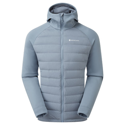 Stone Blue Montane Men's Composite Hooded Down Jacket Front
