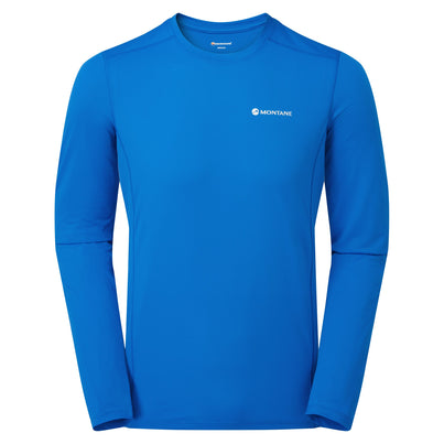 Electric Blue Montane Men's Dart Lite Long Sleeve T-Shirt Front
