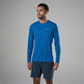 Neptune Blue Montane Men's Dart Nano Long Sleeve T-Shirt Model Front MDNLSNEP