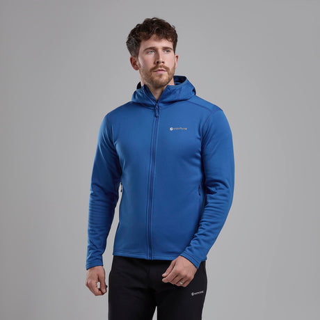 Neptune Blue Montane Men's Fury Lite Hooded Fleece Jacket Front