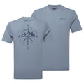 Stone Blue Montane Men's Impact Compass T-Shirt Front and Back