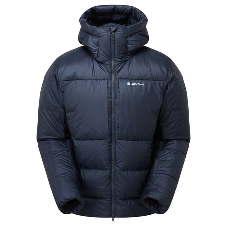 Eclipse Blue Montane Men's Kamen XT Hooded Down Jacket Front MKAXHECL
