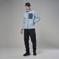 Frost Blue Montane Men's Khamsin Lite Hooded Softshell Jacket Model 3 MKHLHFRO