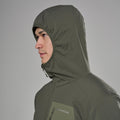 Moss Montane Men's Khamsin Lite Hooded Softshell Jacket Model 6 MKHLHMOS