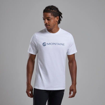 White Montane Men's Mono Logo T-Shirt Front and Back