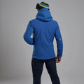 Neptune Blue Montane Men's Nordes Hooded Softshell Jacket Model Back