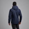 Eclipse Blue Montane Men's Phase Lite Waterproof Jacket Model Back