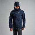 Eclipse Blue Montane Men's Phase Pro Shell Waterproof Jacket Model Front