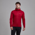 Acer Red Montane Men's Protium Hooded Fleece Jacket Model Front