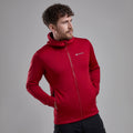 Acer Red Montane Men's Protium Hooded Fleece Jacket Model 4