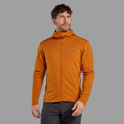 Amber Montane Men's Protium Hooded Fleece Jacket Front MPRHOAMB