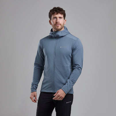 Stone Blue Montane Men's Protium Hooded Fleece Jacket Front