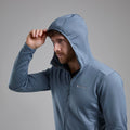 Stone Blue Montane Men's Protium Hooded Fleece Jacket Model 3