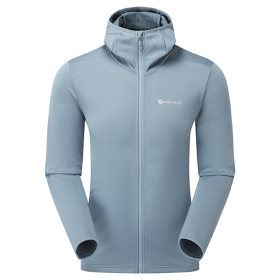 Stone Blue Montane Men's Protium Hooded Fleece Jacket Front