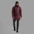 Dark Garnet Montane Men's Polaron XT Hooded Down Jacket Model Front