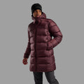 Dark Garnet Montane Men's Polaron XT Hooded Down Jacket Model Back