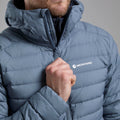 Stone Blue Montane Men's Resolve Hooded Down Jacket Model 2