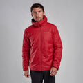 Acer Red Montane Men's Respond Hooded Insulated Jacket Model Front