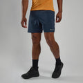 Eclipse Blue Montane Men's Slipstream 7" Trail Running Shorts Model Front