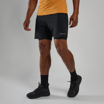 Black Montane Men's Slipstream Twin Skin Running Shorts Front