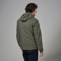Moss Montane Men's Sirocco XT Hooded Insulated Jacket Model Back MSXTHMOS