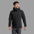 Black Montane Men's Tenacity Hooded Softshell Jacket Model Front