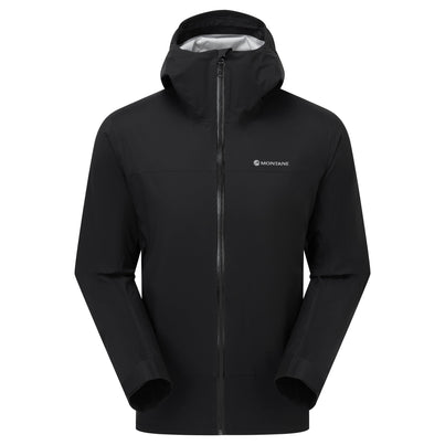 Black Montane Men's Vortic Waterproof Jacket Front MVORJBLA