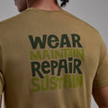 Olive Montane Men's Wear Repair T-Shirt Model Front