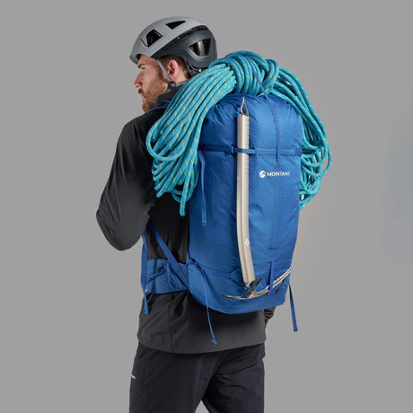 Neptune Blue Montane Valen 40+5L Backpack Model Back