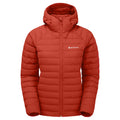 Saffron Red Montane Women's Resolve Hooded Down Jacket Front